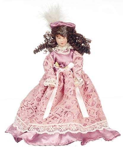 Melody Jane Dollhouse Victorian Lady Woman Mother in Pink Dress 1:12 Porcelain People