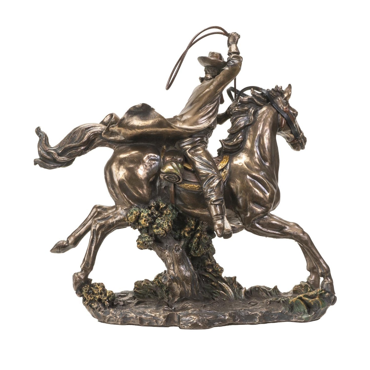 Pacific Giftware Cowboy Lasso Action Statue - 9.5" Tall Wild West Rider Figurine, Rustic Western Decor