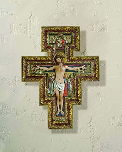 Joseph's Studio by Roman - Collection, 10.75" H San Damiano Cross, Made from Resin, High Level of Craftsmanship and Attention to Detail, Durable and Long Lasting