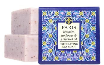 Greenwich Bay Destination Exfoliating Spa Soaps 7 Piece Set of 6.35 Ounce Bars - Travel to London, Kyoto, Tahiti, Paris, Fiji, Morocco, and Sicily without leaving your home