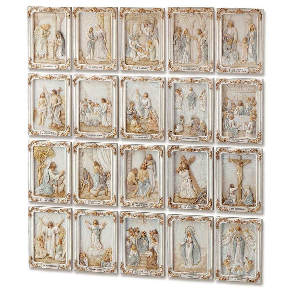 Veronese Design The Mysteries of The Rosary Wall Plaque Set