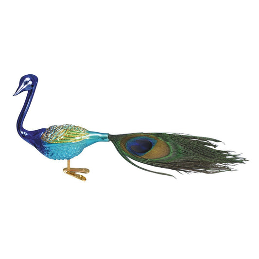 Old World Christmas Ornaments: Magnificent Peacock Glass Blown Ornaments for Christmas Tree
