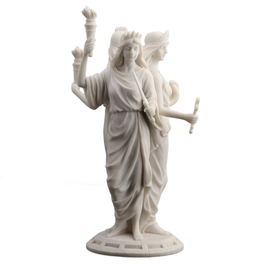 Veronese Design 11 3/4 Inch Greek Triple Moon Goddess Hecate Resin Statue Marble Finish