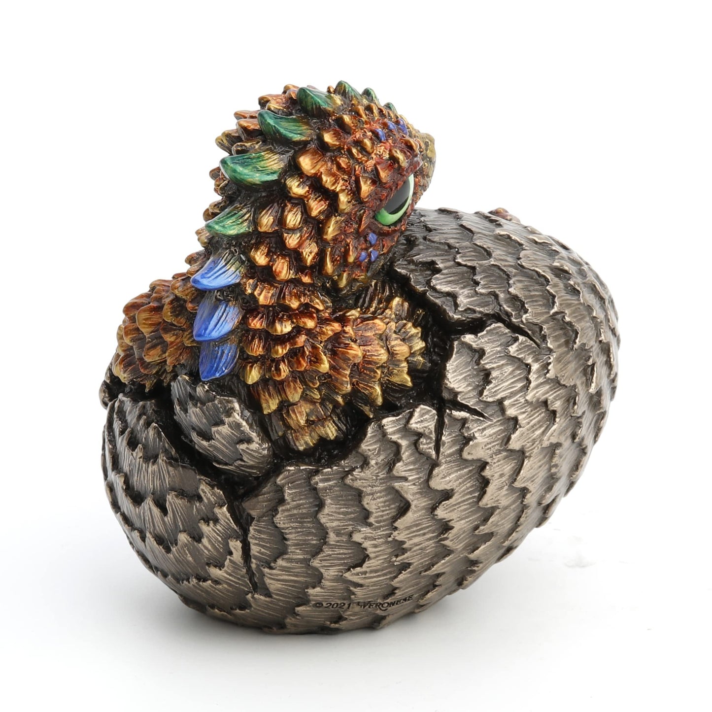 Veronese Design Scaly Baby Dragon Hatchling Cold Cast Resin Antique Bronze Statue
