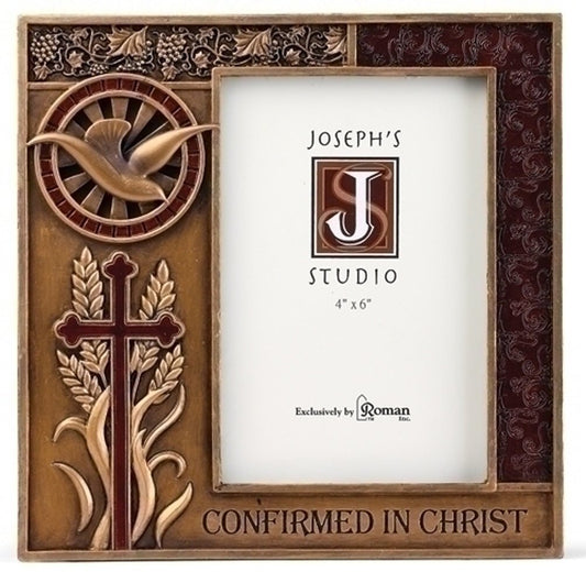 Joseph's Studio by Roman, Confirmation Collection, 7.5"H CONFIRMATION FRAME 4x6, Home Décor, Devout Gift, Prayerful Inspiration (1x7x7)