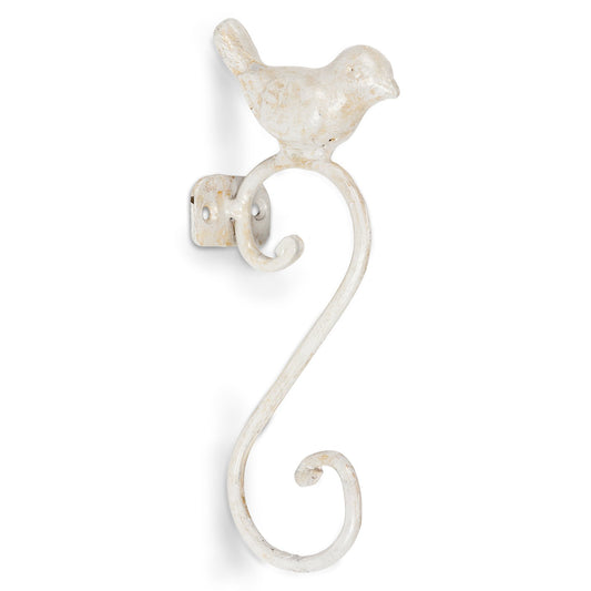 Abbott Collection Forge Small Bird Cast Iron Hook - Antique White (7" L)