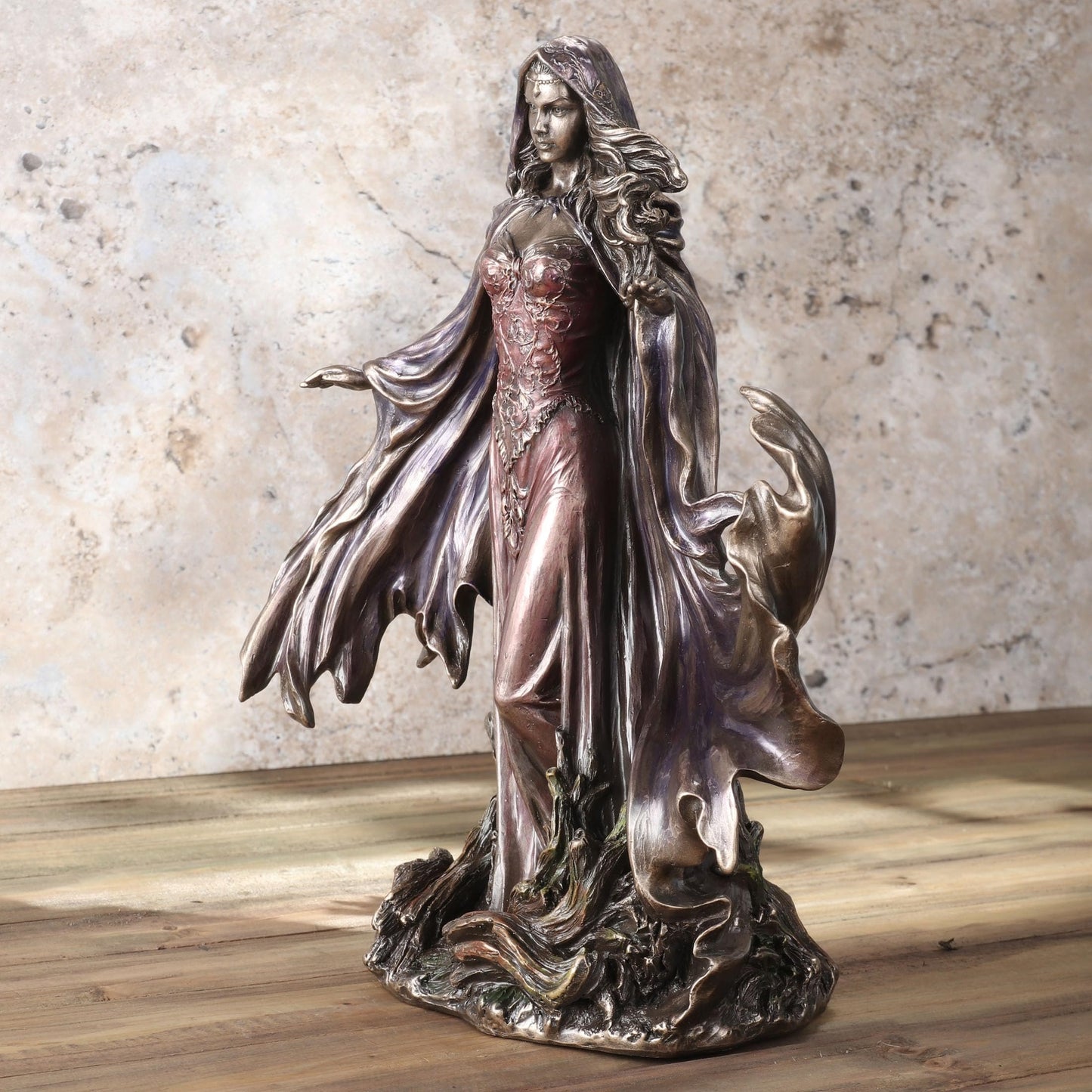 Veronese Design 11 1/4 Inch Tall Morgana by Monte Moore Cold Cast Resin Antique Bronze Finish Sculpture
