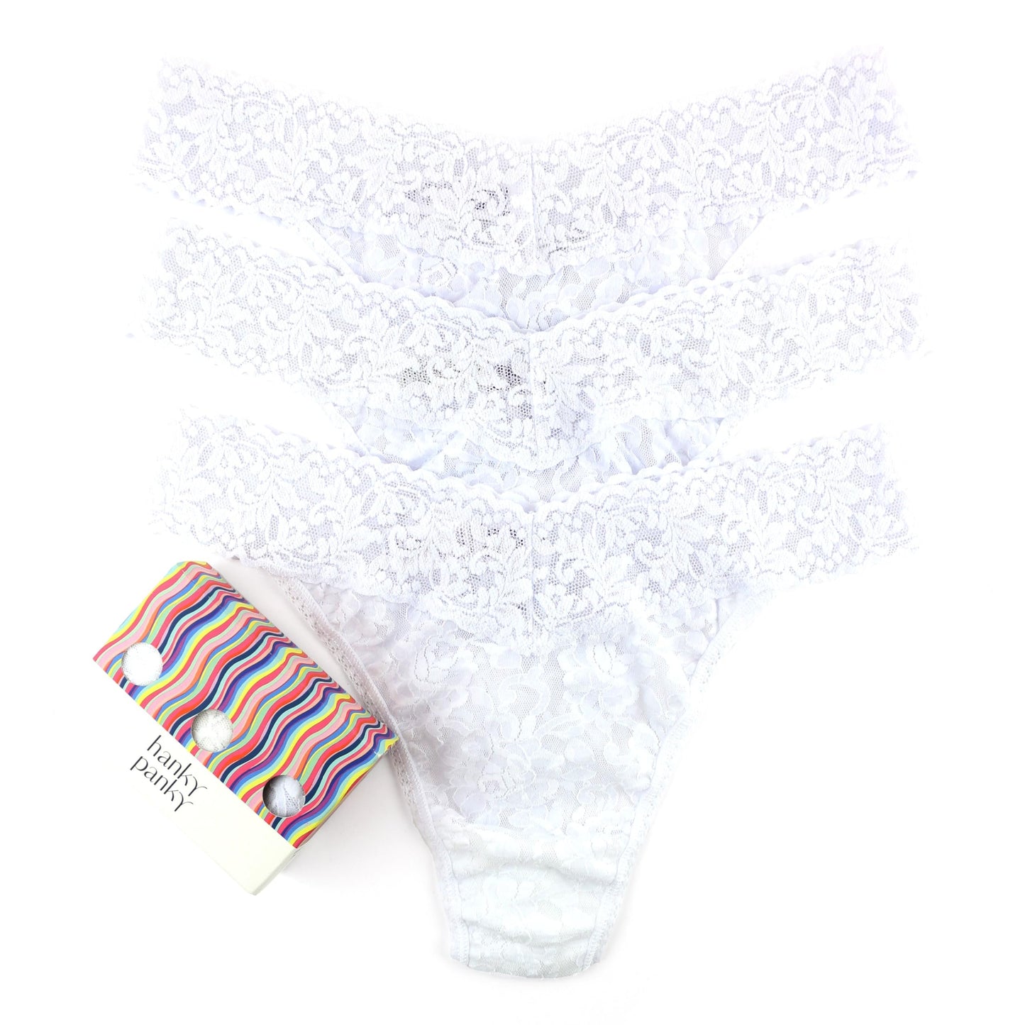 hanky panky, Signature Lace Original Rise Thong 3 Pack, One Size (4-14)