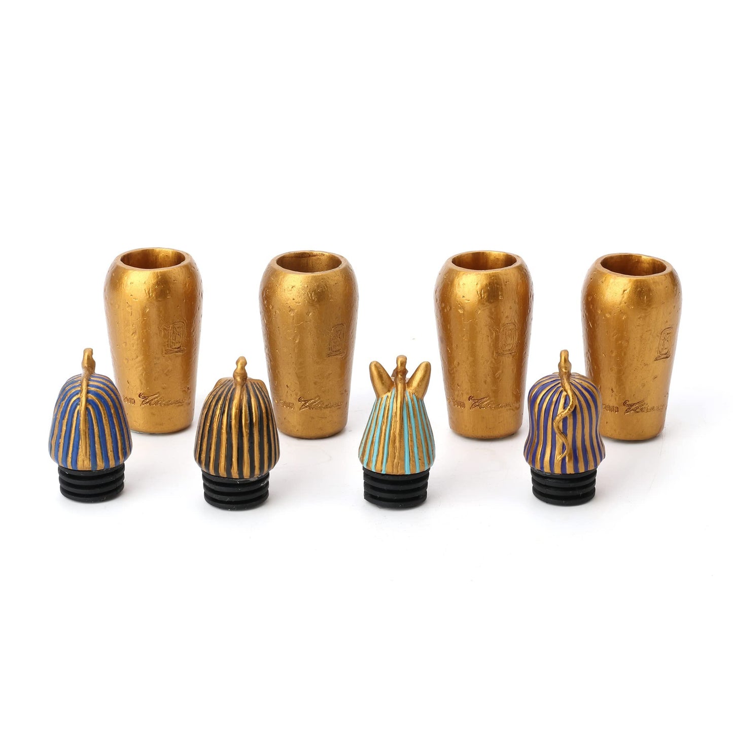 Veronese Design 3 1/2" Egyptian Canopic Jars Miniatures (Set of Four) Resin Figurine