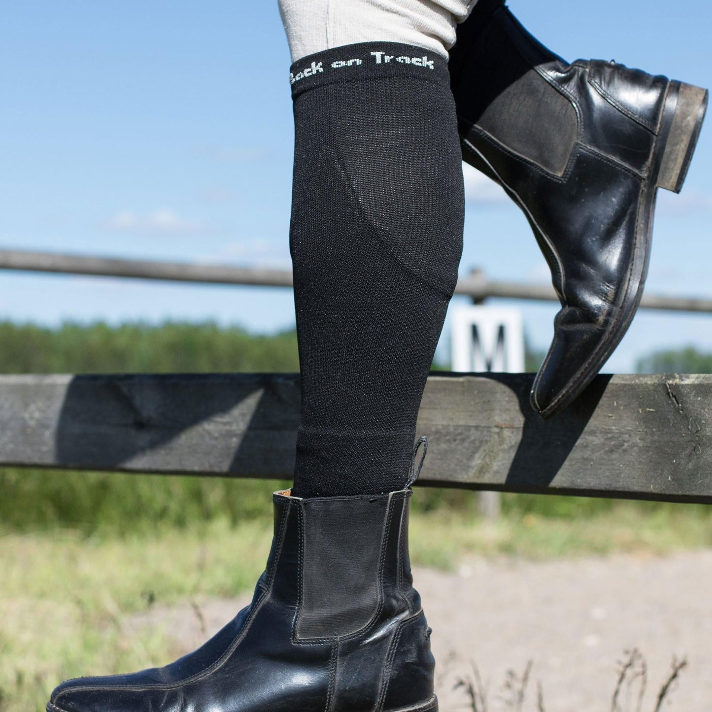 Back on Track Physio Nikki Socks - Unisex Adult 4-Way Stretch Knee High Support Compression Socks, Regular/Wide Calf