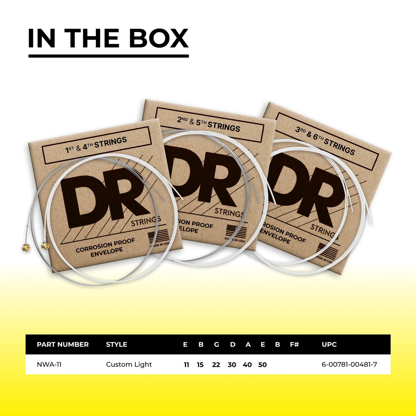 DR Strings HI-DEF NEON Acoustic Guitar Strings (NWA-11)