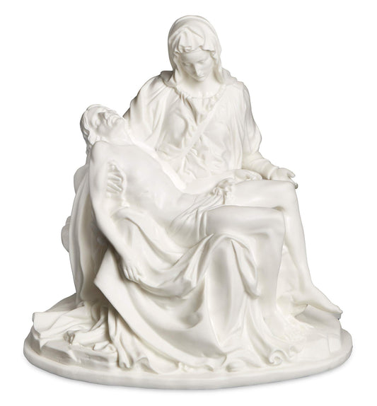 Joseph's Studio by Roman - La Pieta Figure on Base, Renaissance Collection, 8.25" H, White, Resin and Stone, Religious Gift, Decoration, Collection, Durable, Long Lasting