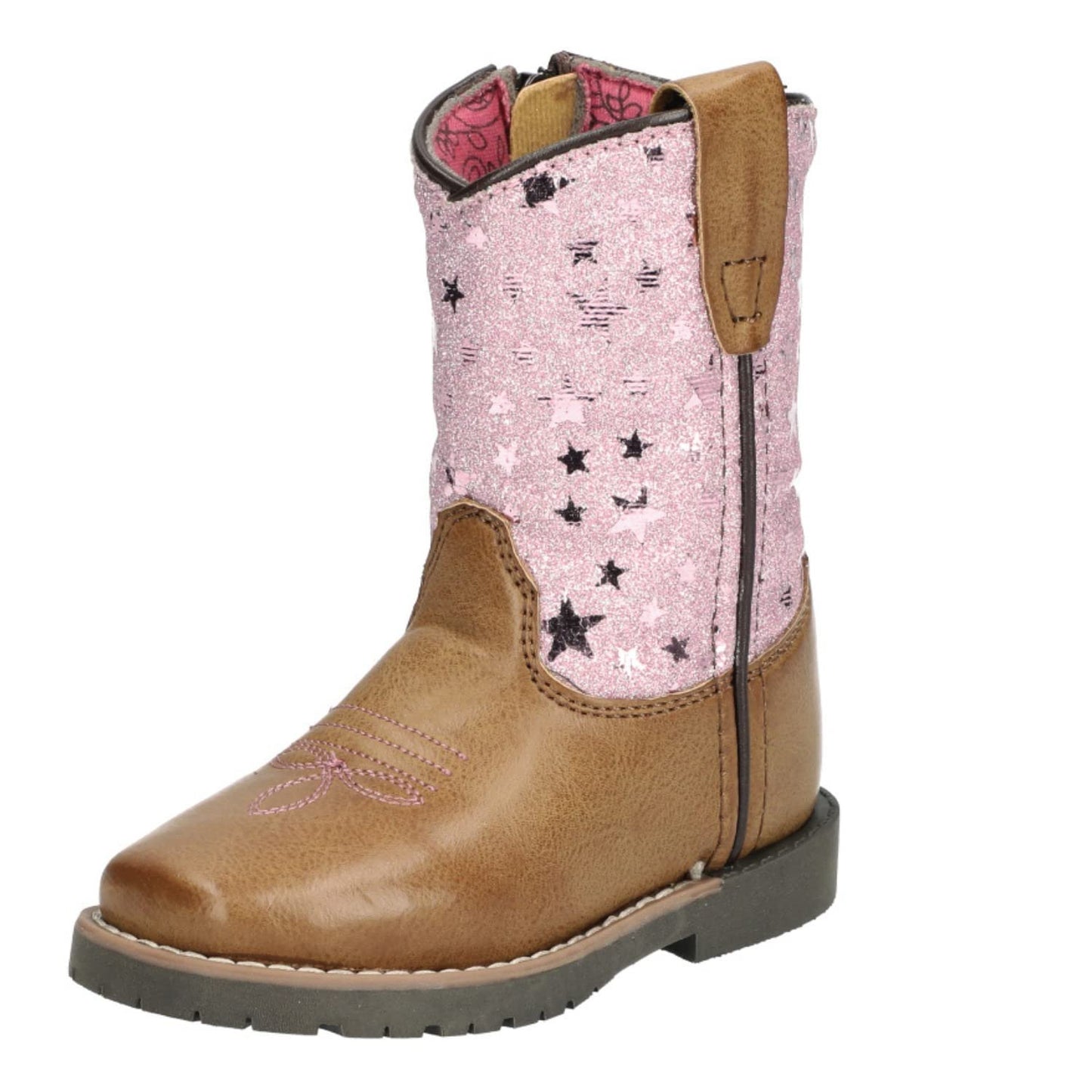 Smoky Mountain Women's Mesa Square Toe Pull On Brown Oil Distressed/Navy Crackle Boots