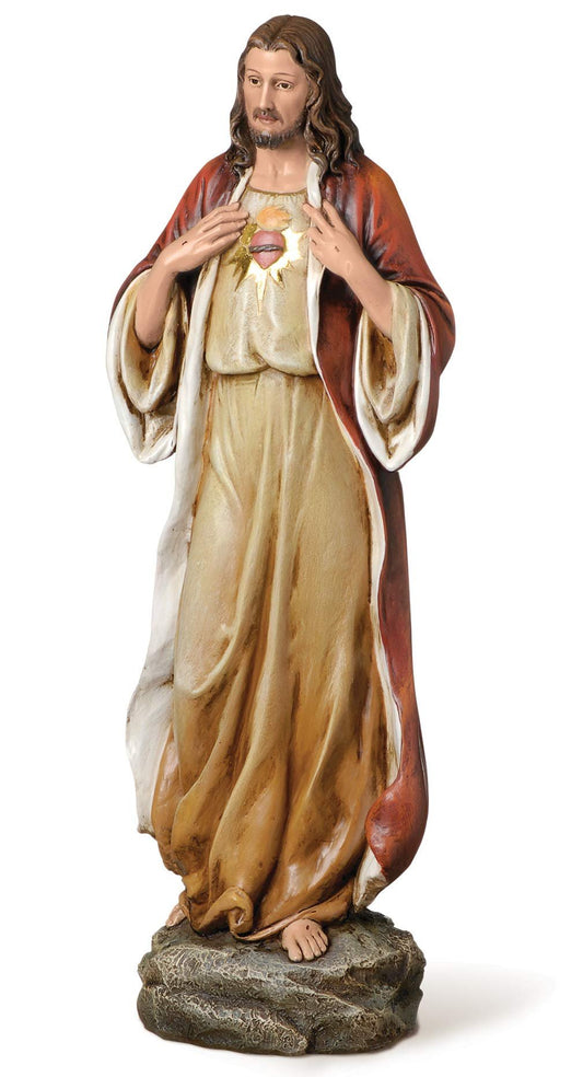 Joseph's Studio by Roman, 13.75" H Sacred Heart of Jesus Figure, Religious Gifts, Home Decor