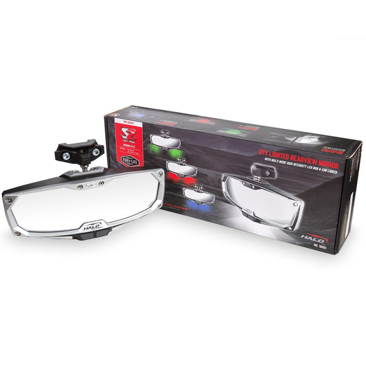 Seizmik Halo-RA LED Rear View Mirror Compatible with Polaris RZR Pro XP/Turbo R (2020-2024) UTV Models | Light Up Rear View Mirror | Cast Aluminum Bezel