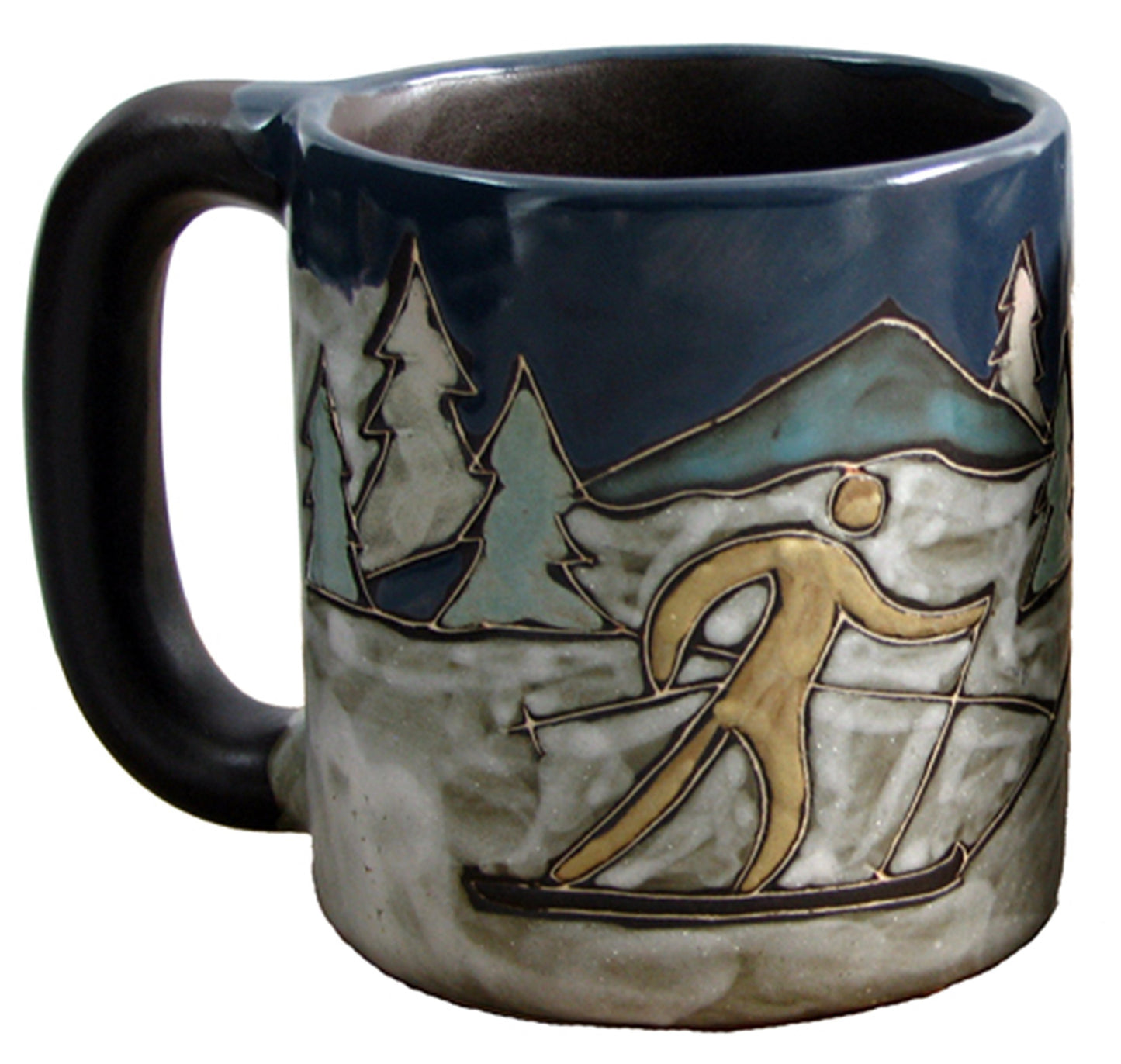 Mara Stoneware Mug - Skiers- 16 oz