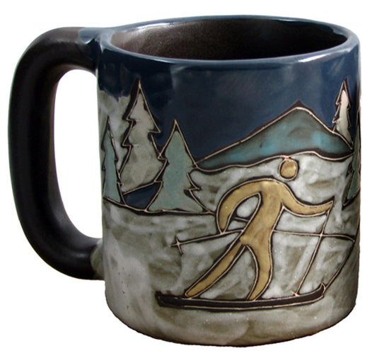Mara Stoneware Mug - Skiers- 16 oz