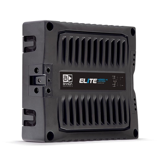 Banda Audioparts Elite Series 4-Channel Vehicle Audio Amplifier 4 x 300 Wrms 1-Ohm Car Amp D Class High-Powered Mono Amplifier Subsonic Low Pass Filter Stable LED Indicators Sound