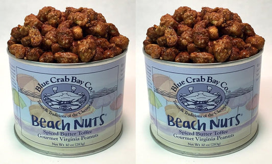Blue Crab Bay "Beach Nuts" Spiced Butter Toffee Gourmet Virginia Peanuts (Pack of 2)