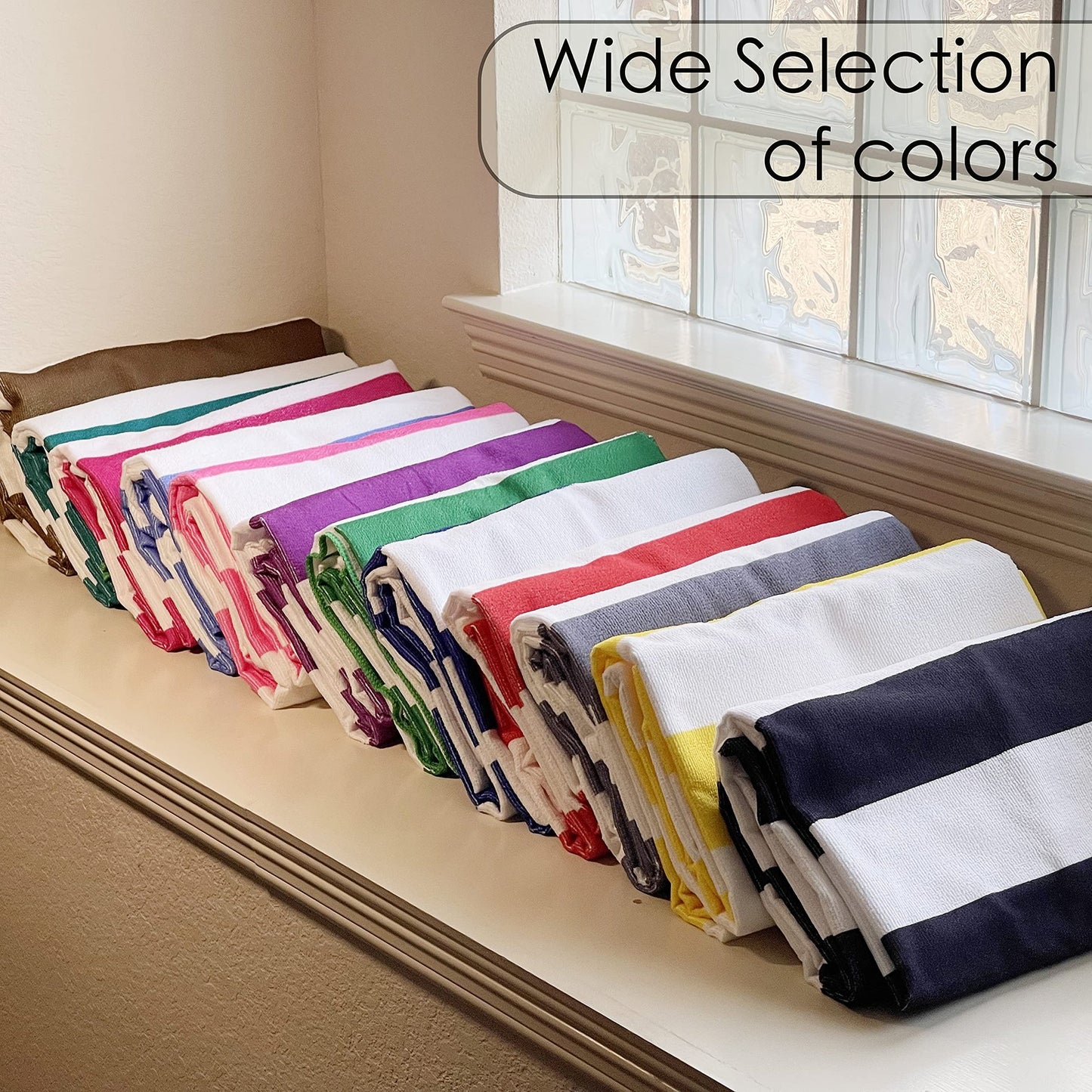 Allgala Oversize 40"x70" Cabana Stripe Design Microfiber Beach Towel