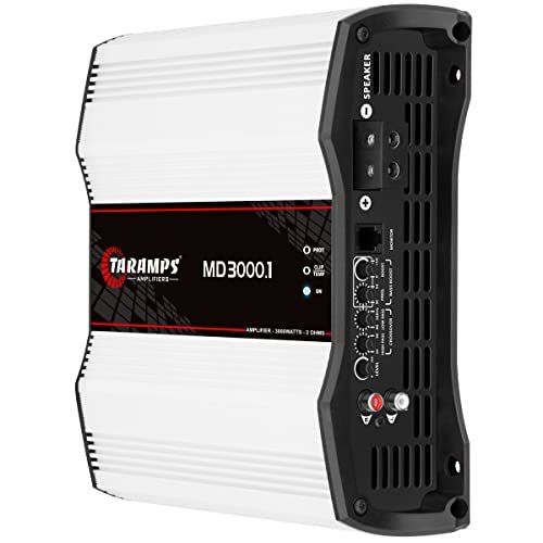 Taramp's MD 3000.1 Full Range Amplifier 3000 Watts RMS 2 Ohms 1 Channel High Efficiency Mono Amplifier Class D, Bass Boost Car Audio Sound Monoblock, Crossover, High Power Amp