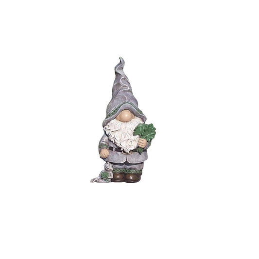 Roman Giftware Inc., Garden Collection, 14" H Irish GNOME with Shamrock,Religious, Inspirational, Durable (7x5x14)