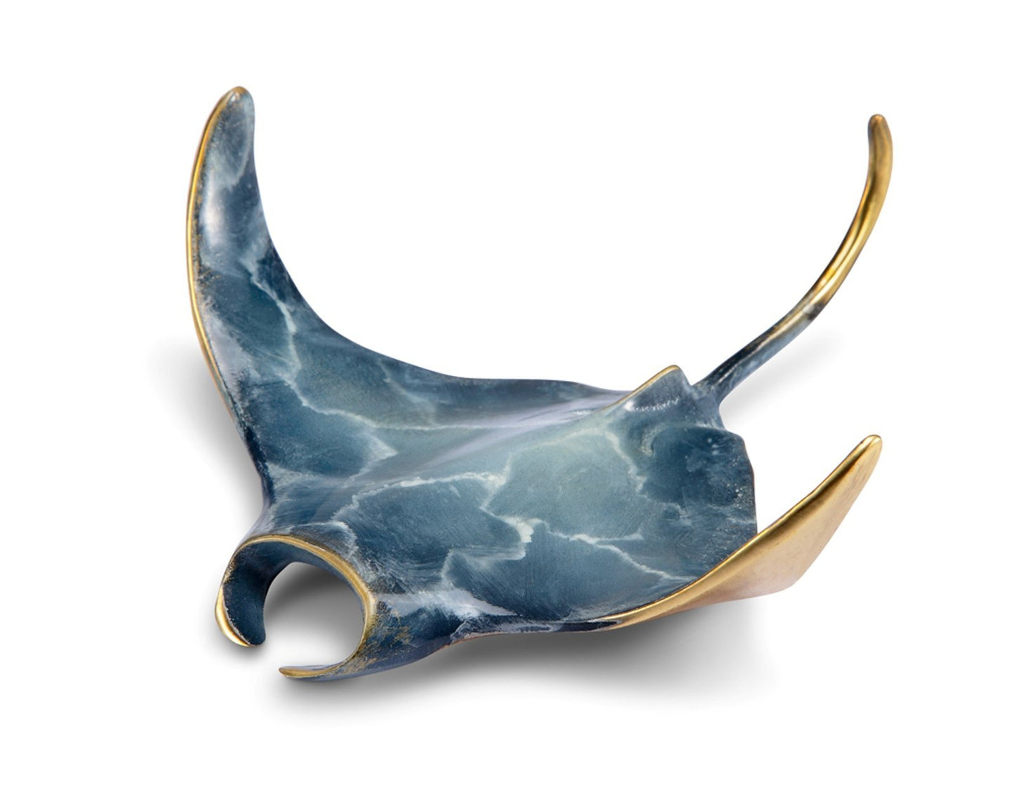 Swift Stingray Figurine Brass 6 Inch Tabletop Decor