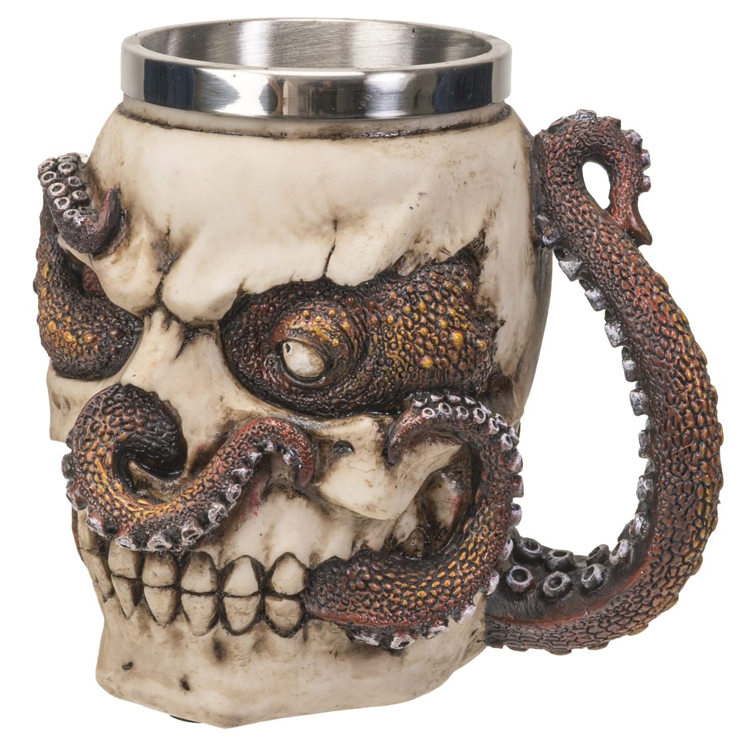 SUMMIT COLLECTION Kraken Skull Mug 16 fl oz Beer Tankard Coffee Mug 5 inch Tall Octopus Tentacle Handles