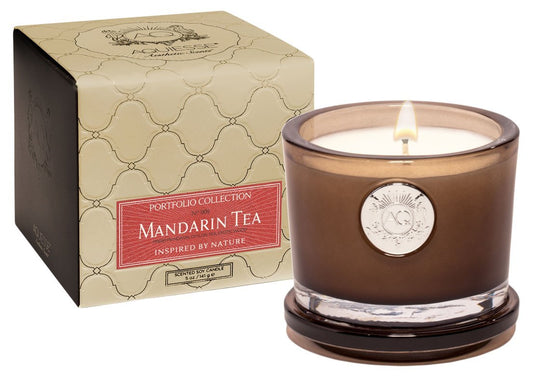 Aquiesse Mandarin Tea Small Candle in Gift Box, Smoke Brown