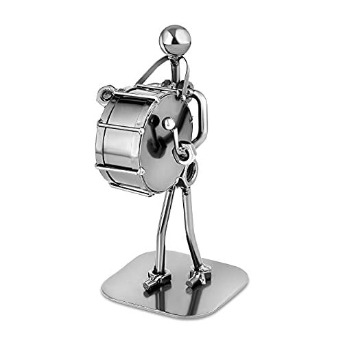 Broadway Gift Silvertone Marching Drummer Player 6 inch Table Top Figurine