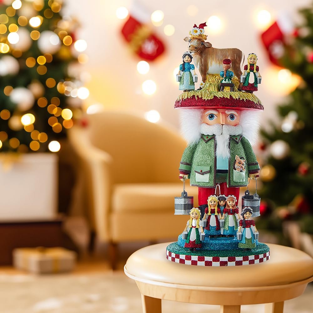 Kurt Adler 16.5-inch Hollywood Nutcrackers 8 Maids A Milking Nutcracker