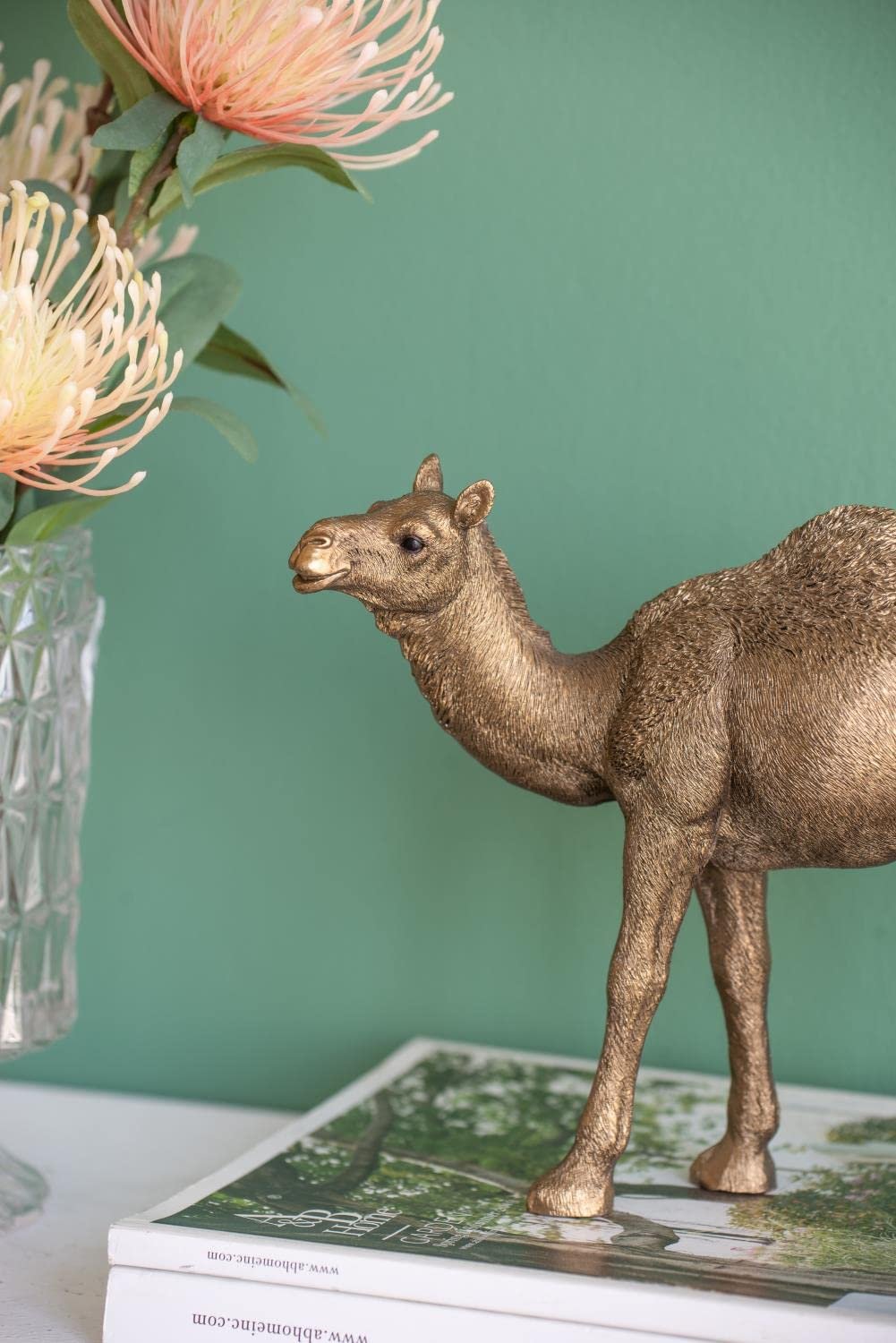 A&B Home Camel Statue Accent, Coppery Finish