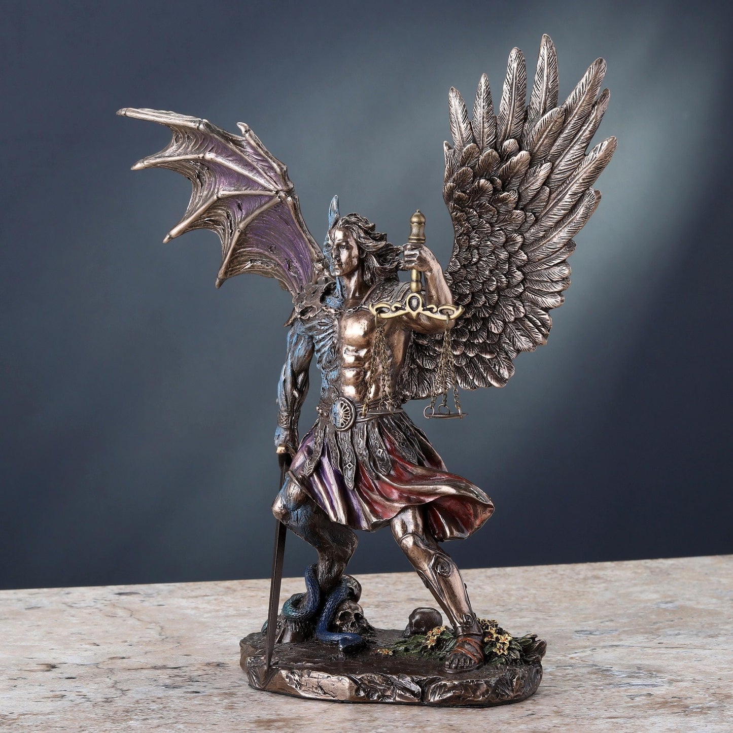Veronese Design 10 1/4 Inch Judgement of The Nephilim Cold Cast Resin Statue Antique Bronze Finish