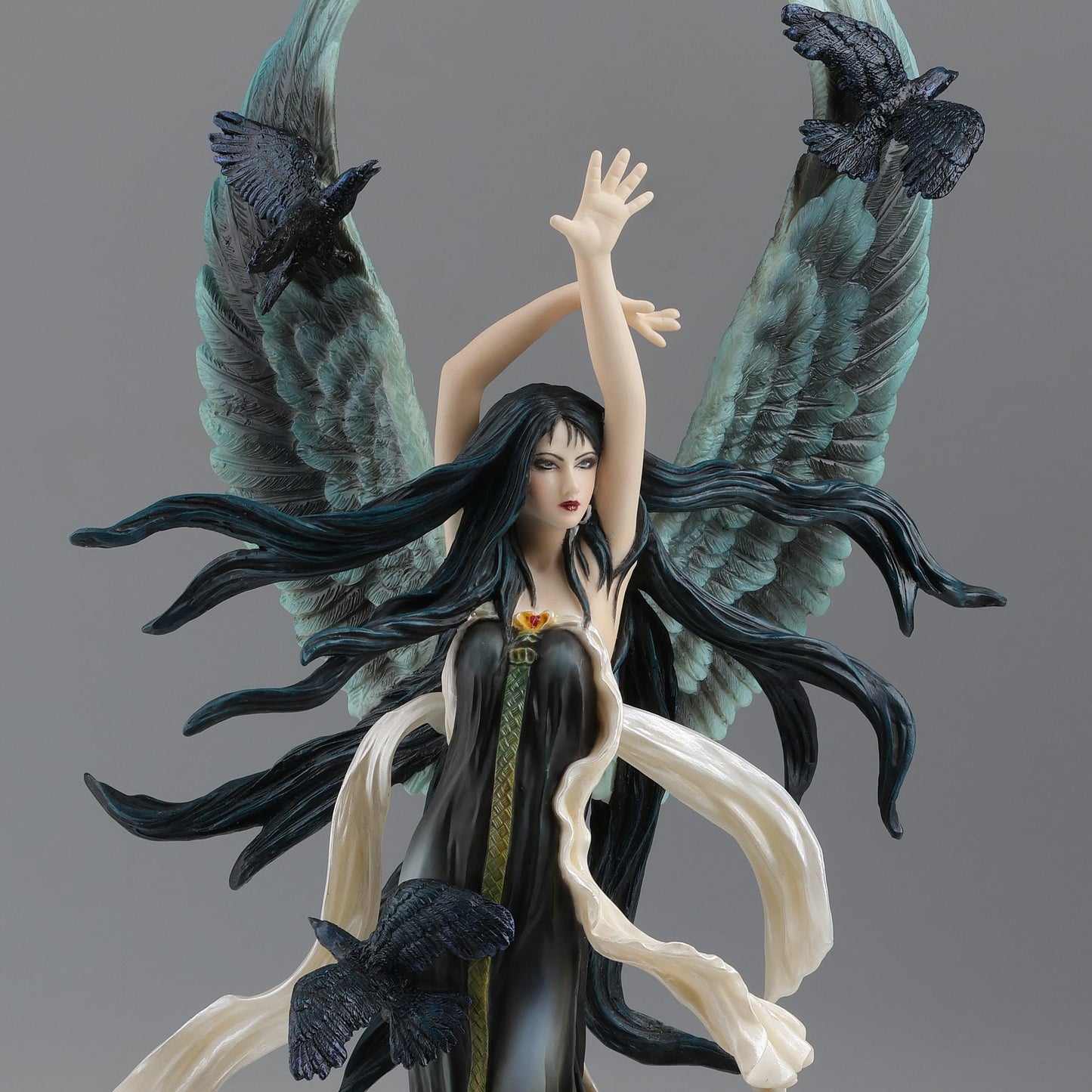 Veronese Design 12 5/8 Inch Faery of Ravens by Nene Thomas Resin Figurine Hand Painted Home Decoration
