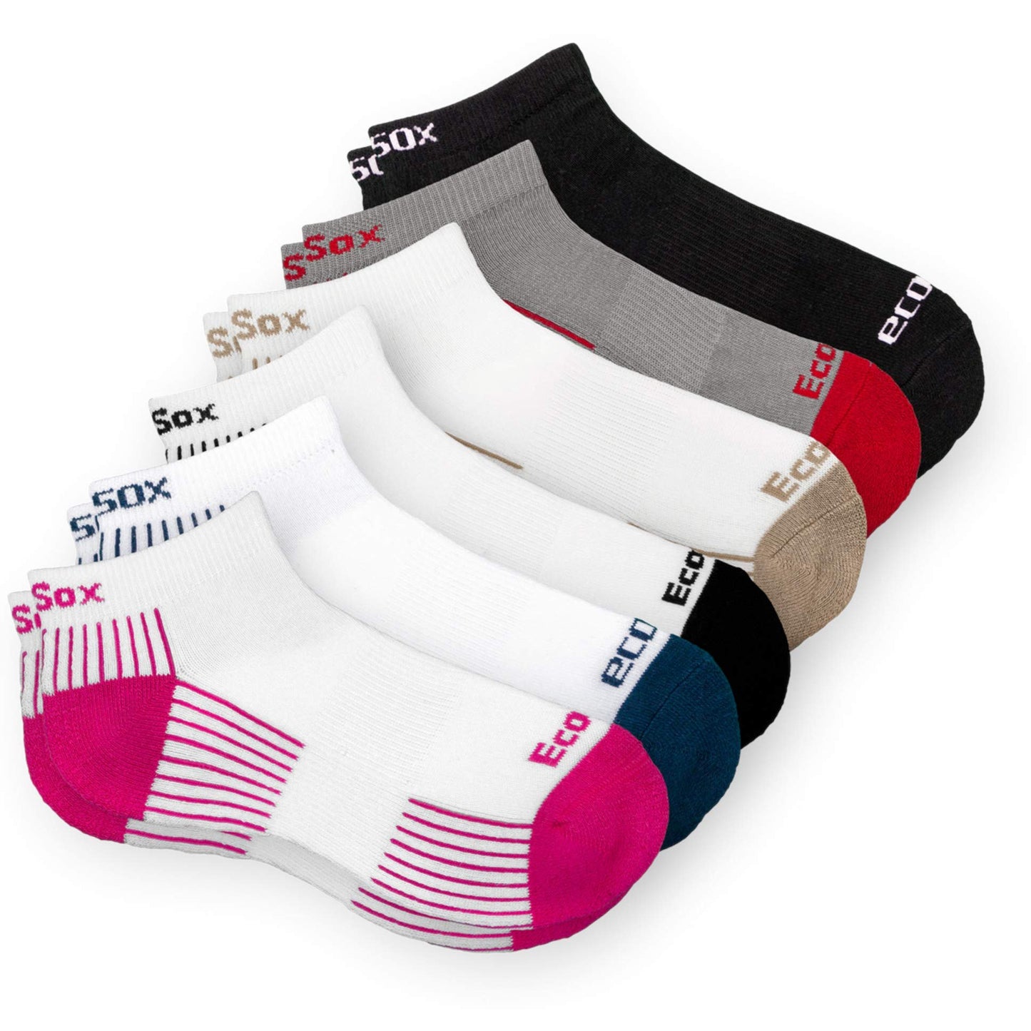 Ecosox Sport Socks Anklet Set of 5, Made from Bamboo Viscose