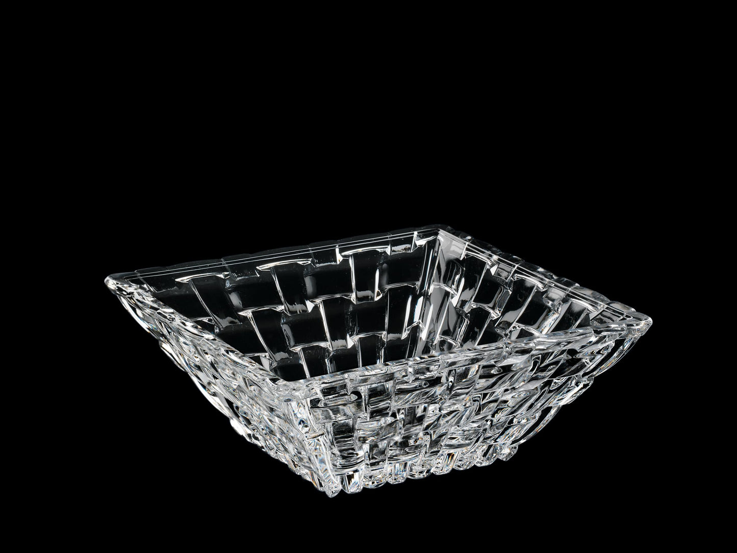 Nachtmann Bossa Nova Collection Square Dip Bowls, Set of 2, Clear Crystal Glass, Serving Dish for Sauce, Salsa, Ice Cream, and Dips, Giftable, 7.8 Inch, Clear, Dishwasher Safe