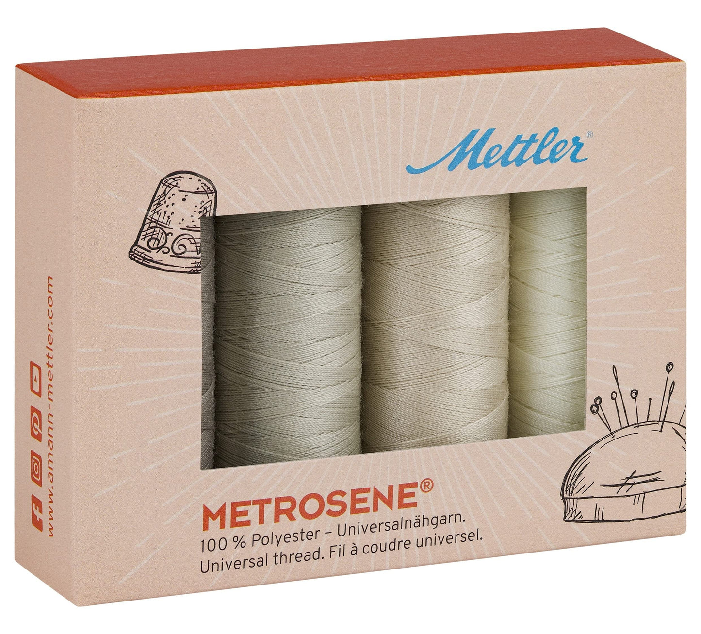 Mettler Metrosene Thread Kits 4/Pkg-Beige, Multiple