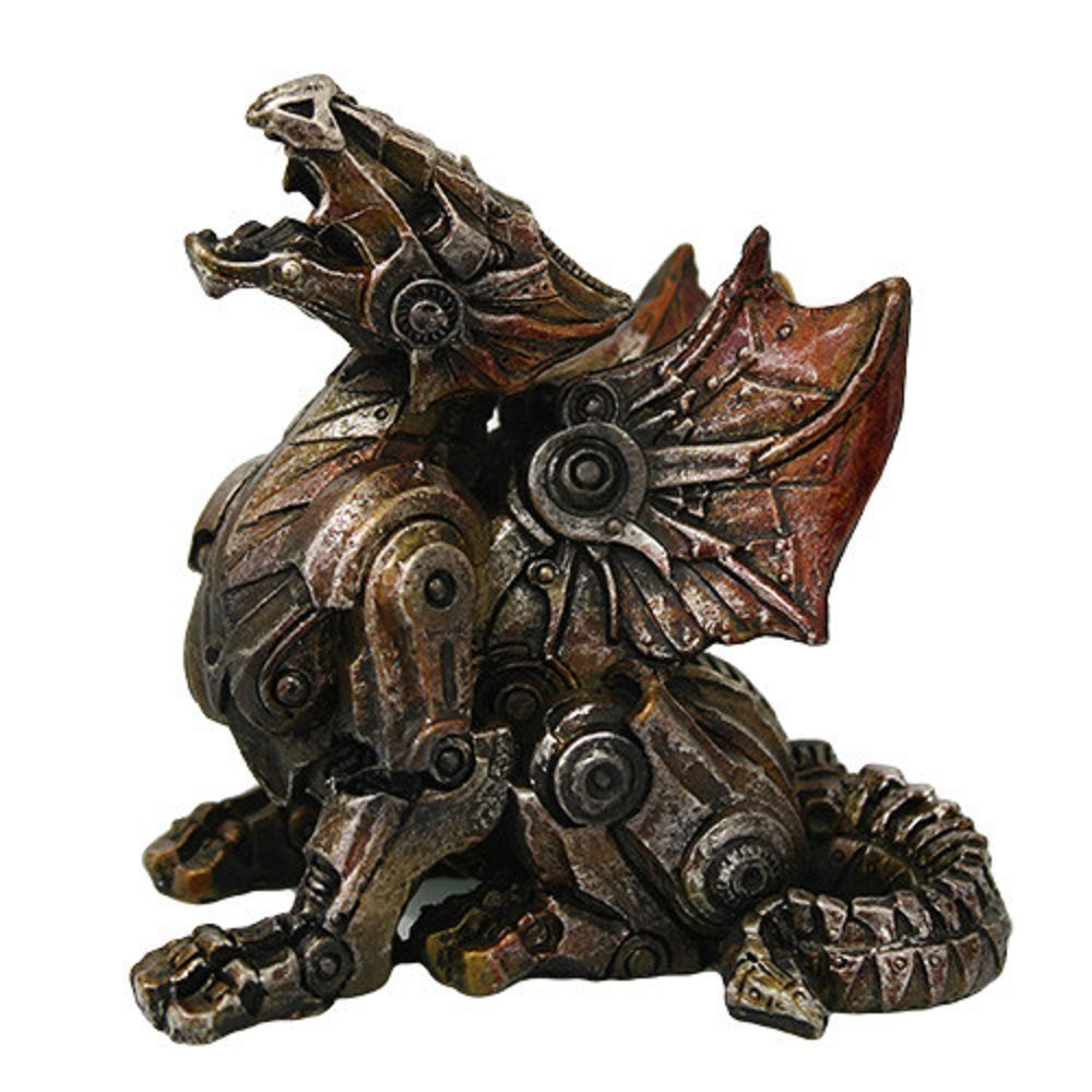 Pacific Giftware Steampunk Metal and Gears Dragon Figurine Mythical Fantasy Decoration Steam Punk