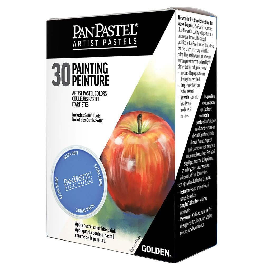 PanPastel Artist Pastels by GOLDEN, Painting Set, 30 Color, Professional Artist Pastels, Unique Pan Format (cake-like)