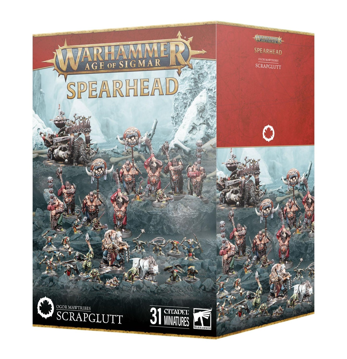 Warhammer Age of Sigmar – Ogor Mawtribes Scrapglutt | 31 Miniature Spearhead Army Set