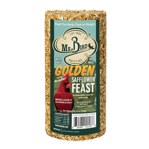 Mr. Bird Golden Safflower Feast Small Wild Bird Seed Cylinder 25 oz.