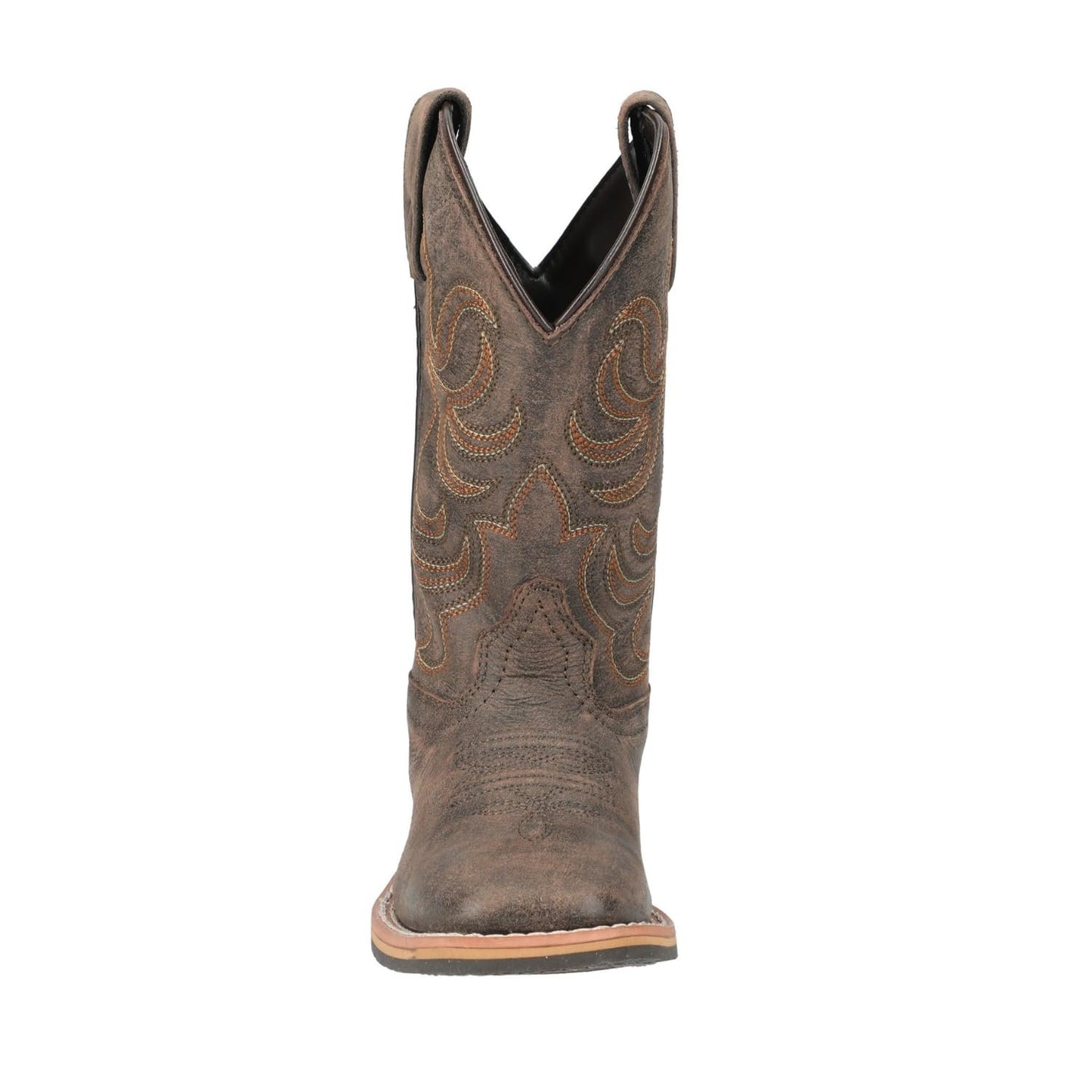 Smoky Children's Leroy Embroidered Vintage Western Cowboy Boots - Chocolate