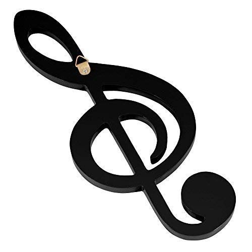 Broadway Gifts Treble Clef Music Note Glossy Black 9 Inch Wood Hanging Wall Decoration