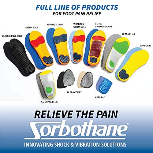 Sorbothane Ultra Sole Insole W 12, M 9.5-10.5 (Metric 42-44) - E
