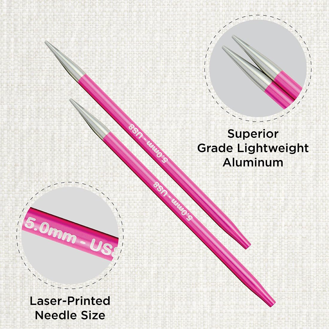 KnitPro Zing Interchangeable Circular Needles 4" (10cm)