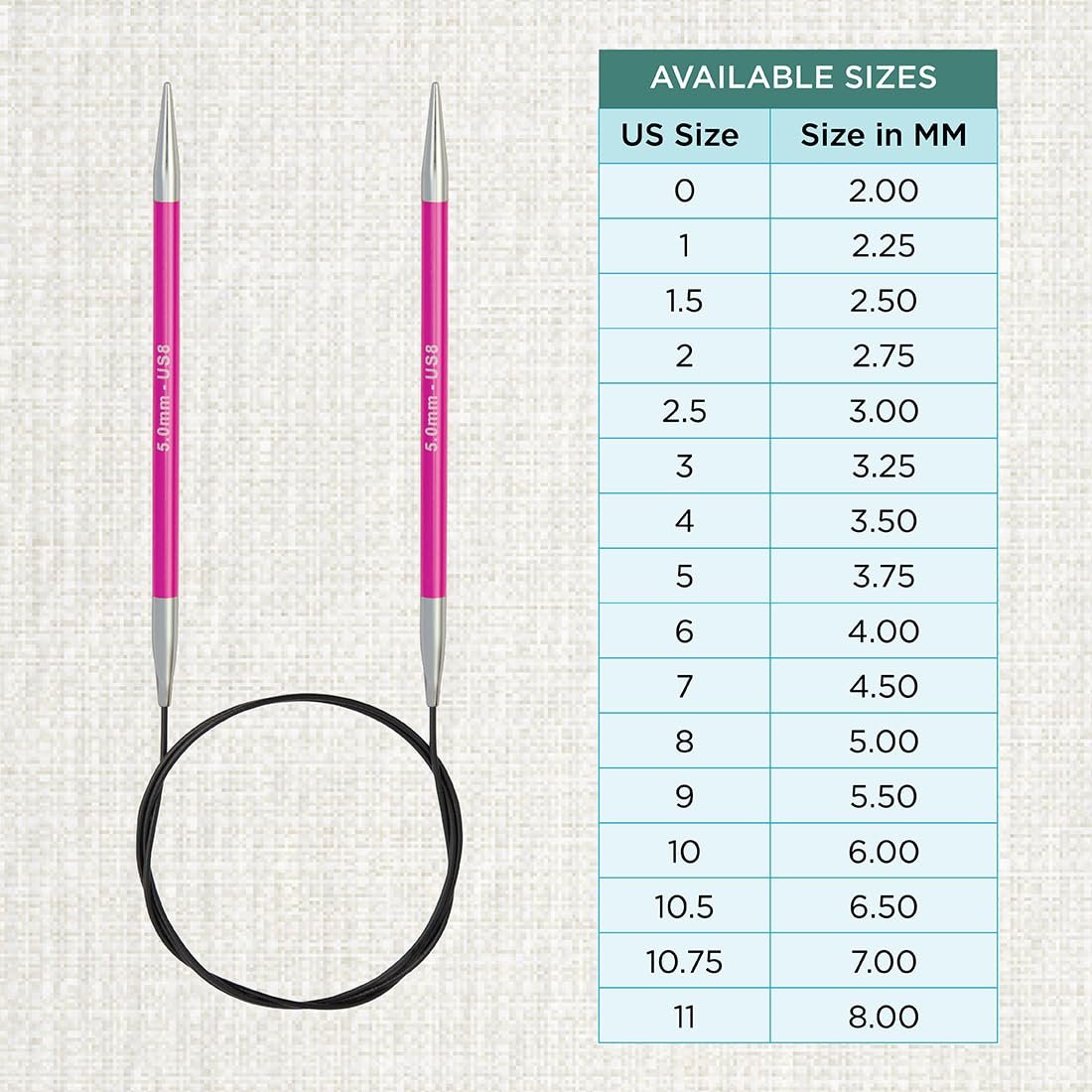 KnitPro Zing Fixed Circular Needles 16" (40cm)