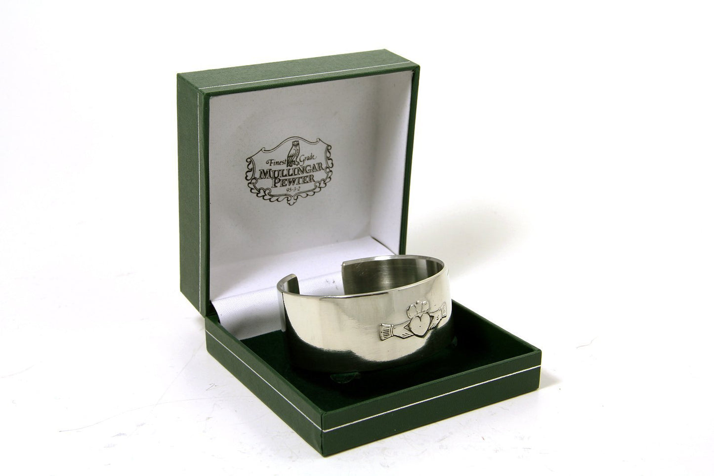 Mullingar Pewter Claddagh Irish Pewter Bangle Bracelet