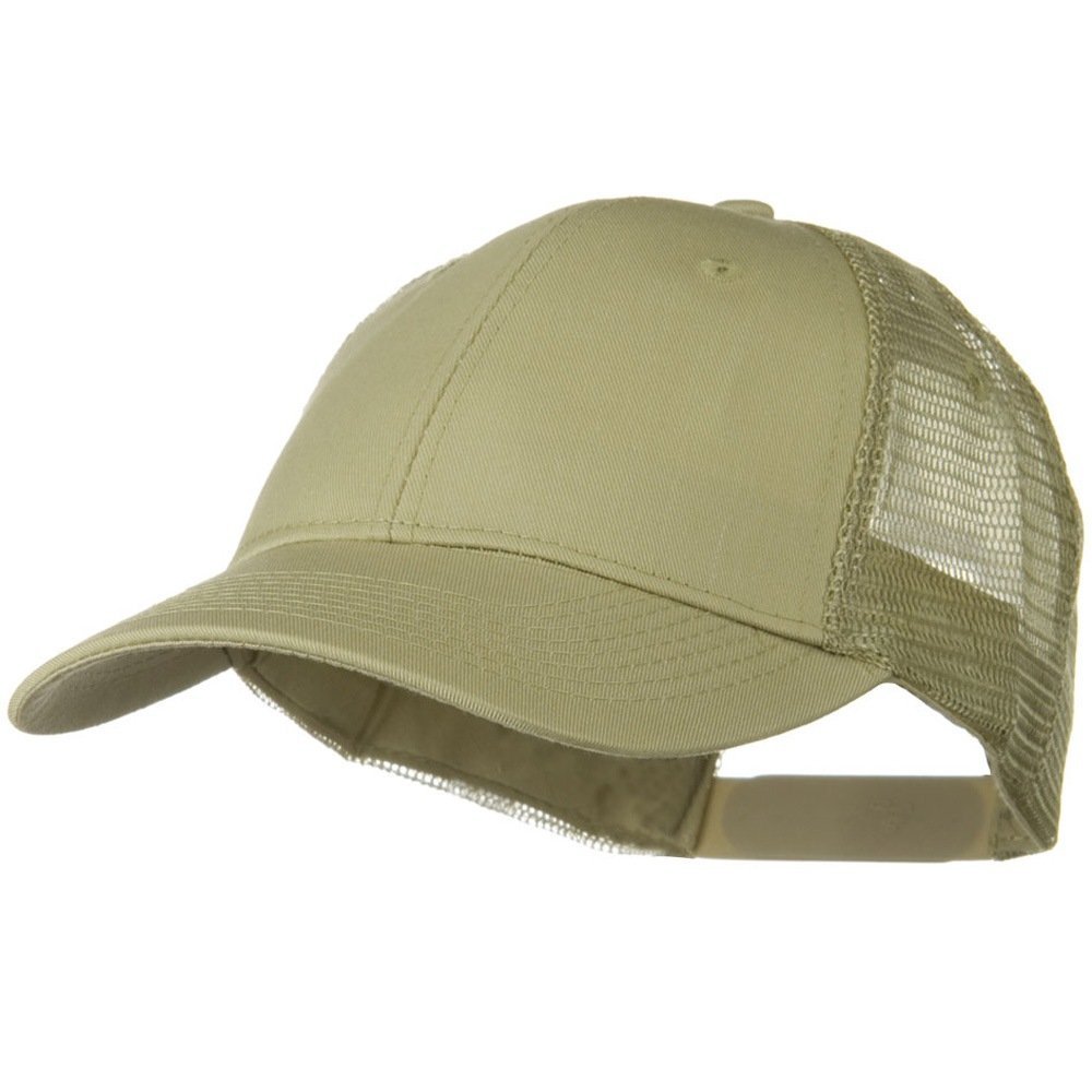 OTTO Solid Cotton Twill Low Profile Nylon Mesh Back Cap - Grey