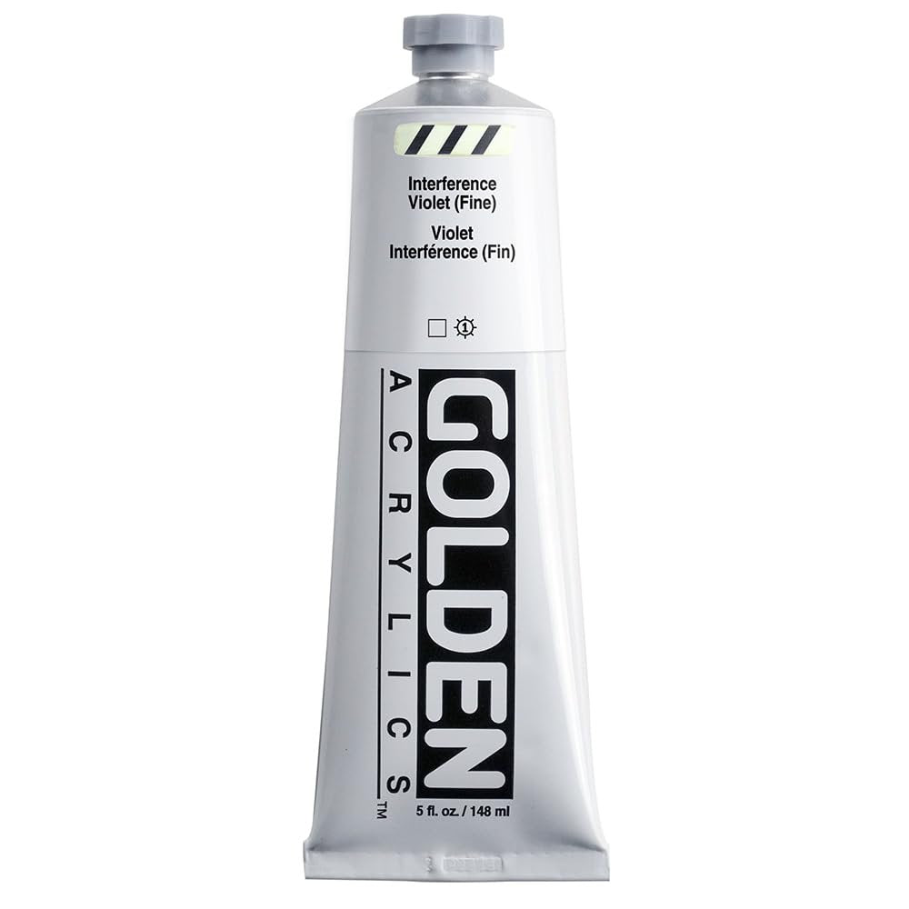 Heavy Body Acrylics by GOLDEN, Interference Violet (Fine), 5 fl. oz. Tube, Professional Acrylic Paint, Transparent