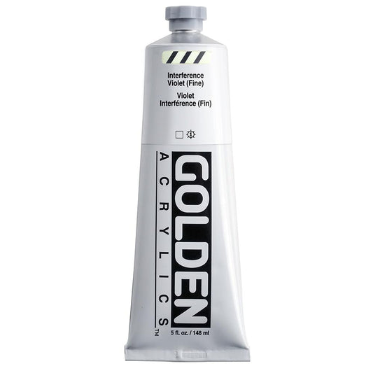 Heavy Body Acrylics by GOLDEN, Interference Violet (Fine), 5 fl. oz. Tube, Professional Acrylic Paint, Transparent